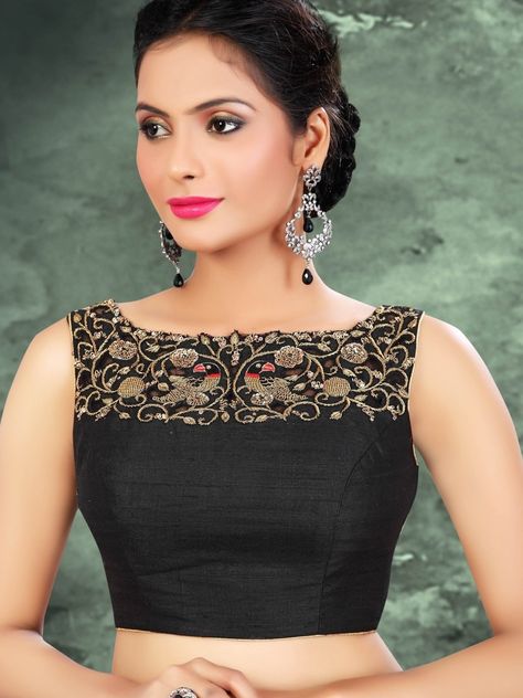 Black Blouses, Sleeveless Blouse Designs, Stylish Saree, Choli Blouse, Backless Blouse Designs, Traditional Blouse Designs, Indian Saree Blouses Designs, Silk Saree Blouse Designs, Simple Blouse Designs