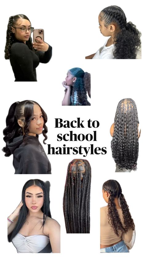 First Day Of School Hairstyles Braids, Hair For Back To School, 7th Grade Hairstyles, Back To School Hairstyles Black, Girls Back To School Hairstyles, 4a Hair, Box Braids Hairstyles For Black Women, Blowout Hair, Pretty Braided Hairstyles