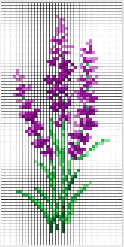 Plants Cross Stitch Pattern, Lavender Alpha Pattern, Lavender Cross Stitch Pattern, Cross Stitch Lavender, Butterfly Cross Stitch Pattern, Fall Cross Stitch, Graph Crochet, Diy Embroidery Designs, Butterfly Cross Stitch