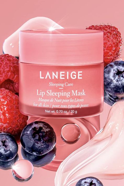 A leave-on overnight lip mask that soothes and moisturizes for smoother, more supple lip. #makeup #lipsticks #womensfashion. Skincare Lip Mask, Laneige Berry Lip Mask, Lainage Lip Mask, Best Makeup Sets, Sephora Products, Overnight Lip Mask, Sleeping Masks, Laneige Lip, Sephora Skin Care