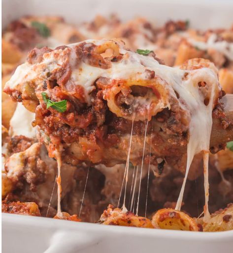 Baked Rigatoni with Fresh Mozzarella and a Hearty Meat Sauce - Happily Unprocessed Rigatoni With Meat Sauce, What Are Processed Foods, The Best Baked Ziti, Best Baked Ziti, Baked Rigatoni, Ziti Recipes, Boiling Pasta, Baked Ziti Recipe, Chicken Pot Pie Soup