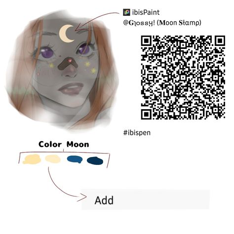 Ibis Paint Brush Code Stamp, Moon Brush Ibis Paint, Ibis Pens, Moon Stamp, Ibispaint Brushes, Paint Tutorials, Ibis Brushes, Brush Code, Brush Art