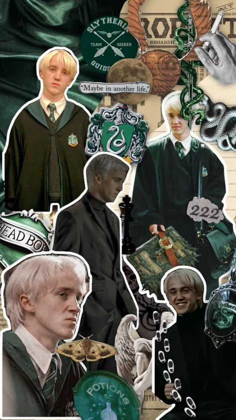 in honor of the 2 year anniversary of dracotok #myfirstshuffle #aesthetic #collage #moodboard #vintage #love #deadpoetssociety #coquette #dracomalfoy #dracotok #harrysyles #love #taylorsiwft #lanadeley Cute Draco Malfoy Wallpaper, Draco Malfoy Collage Wallpaper, Dracotok 2020, Draco Malfoy Wallpaper Aesthetic, Draco Malfoy Collage, Harry Potter Wallpaper Phone, Hogwarts Library, Slytherin Wallpaper, Imprimibles Harry Potter