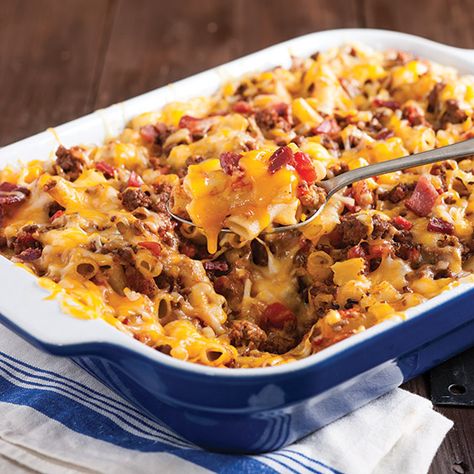 Paula Dean Mac And Cheese Meatloaf Casserole, Baked Bacon Cheeseburger Mac And Cheese, Loaded Bacon Cheeseburger Mac, Bacon Cheeseburger Mac And Cheese, Hamburger Mac And Cheese, Cheeseburger Mac And Cheese, Cheeseburger Mac, Easy Supper Recipes, Casserole Bake