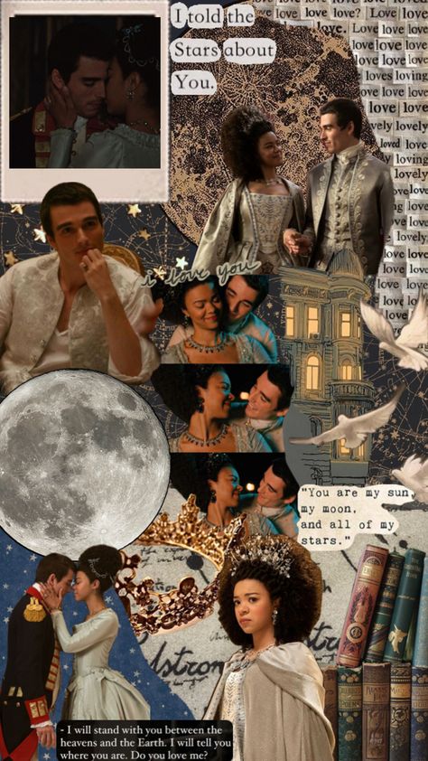 Queen Charlotte: A Bridgerton Story Bridgerton Collage, Queen Charlotte And King George, Bridgerton Love, Love Moon, Queen Charlotte, Love Stars, King George, I Love You, Love You