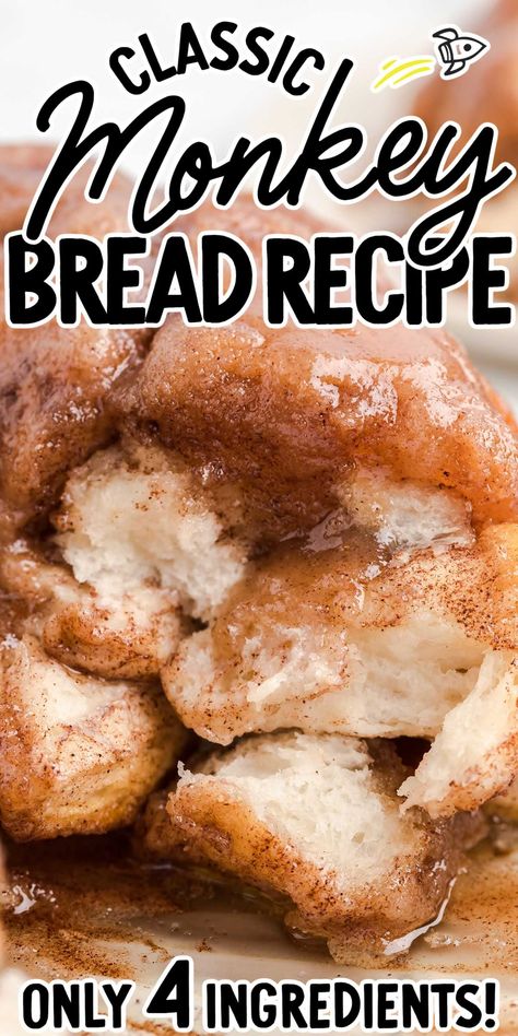 Monkey Bread In 8x8 Pan, Monkey Bread In Loaf Pan, Monkey Bread Breakfast, Bread Breakfast Recipes, Homemade Monkey Bread Recipe, Monkey Bread With Canned Biscuits, Monkey Breads, Homemade Monkey Bread, Monkey Bread Recipe Easy