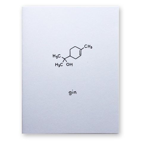 Gin Molecule Card - Alcohol Chemistry Science Nerd Geek Card - Party Celebration Any Occasion Alcohol Molecule Tattoo, Gin Tattoo Ideas, Alcohol Chemistry, Gin Tattoo, Chemical Structure Tattoo, Alcohol Tattoo, Chemistry Tattoo, Geek Birthday, Dna Tattoo