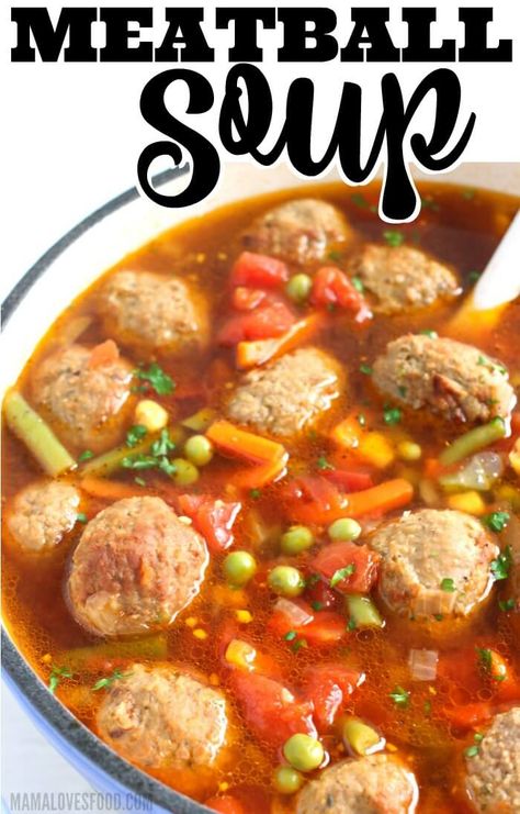 MEATBALL SOUP Soup Meatball, Quick Meatballs, Beef Soups, Vegetable Soup Crock Pot, Soup Quick, Meatball Stew, Meatball Soup Recipes, Budget Food, Soup Crockpot