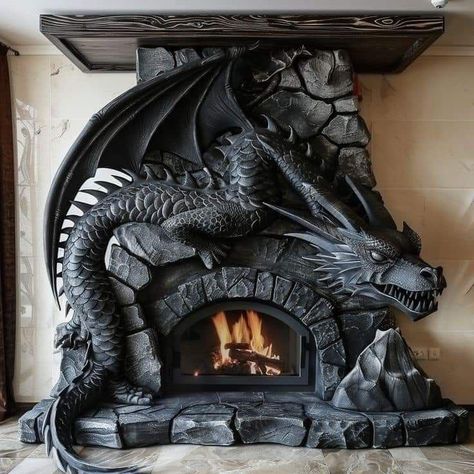 Fantasy Furniture, Dragon House, Dark Home Decor, Fantasy Decor, Dragon Decor, Goth Home, Goth Home Decor, Dark Home, Dragon Artwork