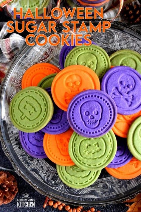 Stamped Cookies, Stamp Cookies, Lord Byron, Canadian Food, Gel Food Coloring, Gifts For Coffee Lovers, Cookie Stamps, Food Shows, Halloween Cookies