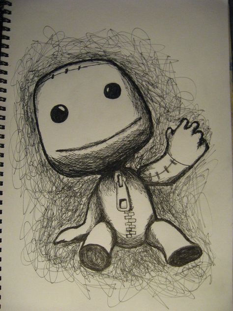 Sackboy Sackboy Drawing, Little Big Planet Tattoo, Sack Boy, Planet Sketch, Drawings On Lined Paper, Planet Drawing, Little Big Planet, Planet Tattoos, 2013 Swag Era