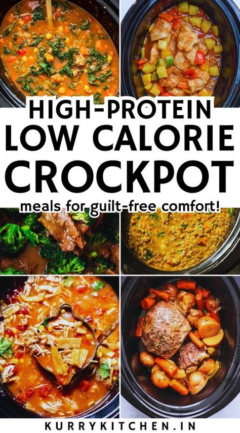 Discover easy, high-protein, low-calorie Crockpot recipes perfect for healthy, satisfying meals. Satisfy your cravings without the extra calories, helping you stay on track without sacrificing taste! Try this Crockpot Recipes Under 400 calories with around 30gms of protein! Low Cal Chicken Crockpot Recipes, High Protein Low Carb Slow Cooker Recipes, Low Sugar Crockpot Recipes, 400 Calorie Meals Dinner, Low Calorie Dinner Crockpot, 400 Kcal Meals, Low Cal Crockpot Chicken, Lean Crockpot Meals, Low Carb Recipes For Dinner Crockpot