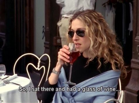 When in doubt, Carrie Bradshaw agrees you SHOULD have wine. Carrie Bradshaw Quotes, City Quotes, Septième Art, A Glass Of Wine, Karl Marx, Movie Lines, Film Quotes, Tv Quotes, Glass Of Wine