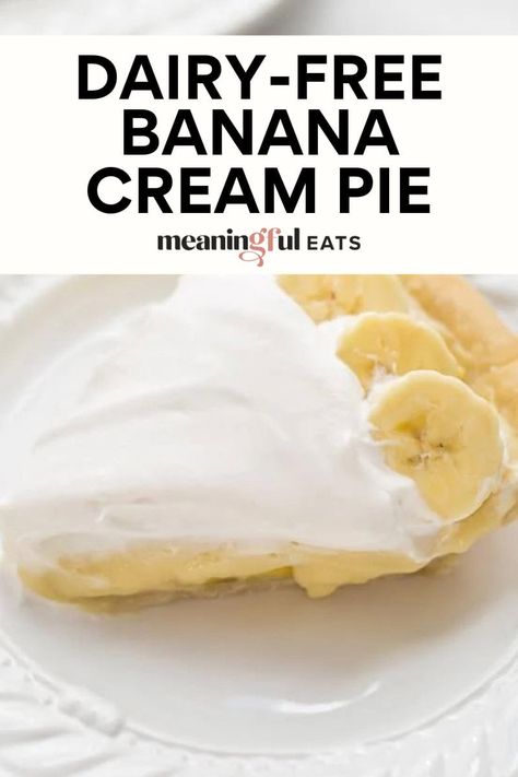 Gluten Free Banana Pudding Recipe, Dairy Free Pie Recipes, Dairy Free Pie, Banana Pie Recipe, Dairy Free Deserts, Dairy Free Pies, Banana Cream Pie Recipe, Best Gluten Free Desserts, Dairy Free Cream