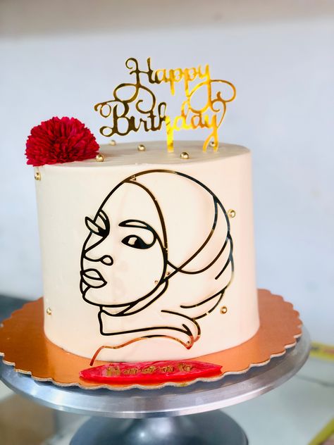 Lady Cake, Face Cake, Face Silhouette, Cake Face, Cakes For Women, Buttercream Cake, Cute Cakes, Cake Art, Butter Cream