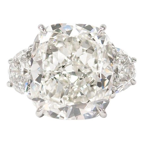 J. Birnbach GIA Certified 10.01 Carat Cushion Three-Stone Ring Famous Engagement Rings, Large Diamond Rings, Big Engagement Rings, Trillion Diamonds, Cushion Cut Diamond Ring, Contemporary Engagement Rings, Future Engagement Rings, Platinum Diamond Engagement Rings, Cushion Cut Diamond