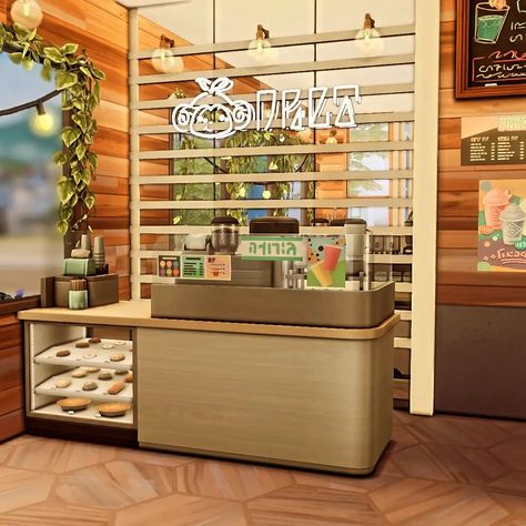 Sul Sul, fellow Simmers! 🌟 Craving a refreshing escape for your Sims? Look no further! I've just unveiled a vibrant Bubble Tea café in the heart of Evergreen Harbour, where your Sims can sip, chat, and unwind in style. "Bubblicious Brews"🍹🌿 Whether it's indulging in a delicious bubble tea concoction or simply soaking in the cozy atmosphere, this charming spot promises to be your Sims' new favorite hangout. So why wait? Dive into the bubbly goodness and let your Sims' spirits soar! 🏞️✨ Do... Sims 4 Bubble Tea Shop, Bubble Tea Shop, Tea Cafe, Cozy Cafe, Boba Tea, Sims 4 Build, Tea Shop, Bubble Tea, Sims 4