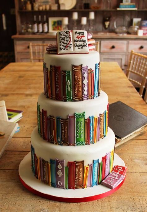 Book cake from Biscuiteers Tårta Design, Super Torte, Torte Creative, Book Cakes, Torte Cupcake, Book Cake, Tiered Cake, Gateaux Cake, Love Cake