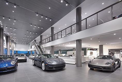 Car Dealership Aesthetic, Car Dealership Decor, Car Dealership Design, Car Showroom Interior, Porsche Dealership, Car Showroom Design, Architecture Site Plan, Cars Ideas, Luxury Garage