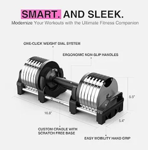 Finer Form Adjustable Dumbbells 5-32.5 LBs: Save Space with This Female-Friendly Adjustable Dumbbell Set. Go Up Or Down in 2.5 LB Increments with These Adjustable Weights, Sold as A Pair. Adjustable Dumbbell Set, Adjustable Dumbbells, Adjustable Weights, Dumbbell Set, Go Up, Space Saving, Save Money, Gym Equipment, Gym