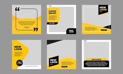 Spotlight Instagram Post, Photo Social Media Design, College Social Media Post Design, Yellow Social Media Design, Square Banner Design, Minimal Social Media Post, Black And Yellow Background, 블로그 디자인, Internet Ads