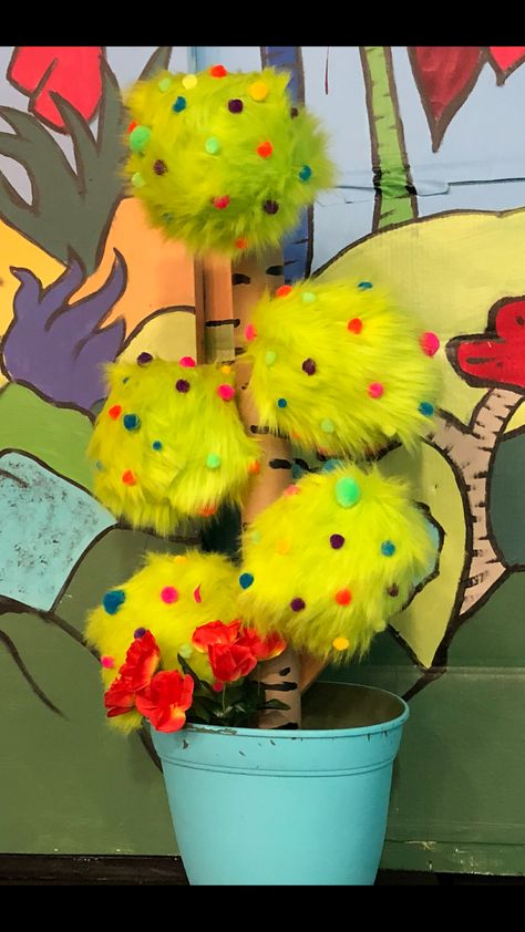 Seussical Jr. pillberry bush #seussicaljr #seussicalprops #pillberrybush Seussical Jr Set Design, Seusical Musical, Seussical Props, Seussical Set, Seussical The Musical, Seussical Jr, Seussical Costumes, Christmas Lawn Decorations, Play Props