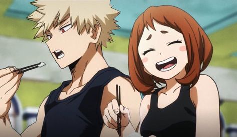 Bakugou And Uraraka, My Hero Academia Eraserhead, Super Powers Art, Ochako Uraraka, Bakugou Katsuki, Fnaf Characters, Art Base, Anime Oc, Hero Academia Characters