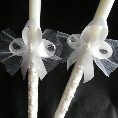 This elegant Orthodox wedding candle set is dressed in satin ribbon and crystals or pearls. Our candles burn slower and are odor free. Order for your wedding today! Orthodox Wedding Candles, Orthodox Wedding, Wedding Unity Candles, Wedding Candle, Wedding Candles, Candle Set, Burning Candle, Satin Ribbon, Set Dress