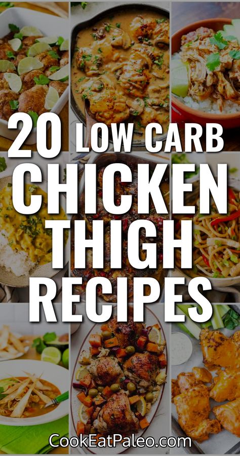 Low Carb Chicken Thigh Recipes With Boneless Chicken Thighs Low Carb Chicken Recipes Easy, Gluten Free Chicken Recipes, Low Carb Chicken Recipes, Boneless Chicken Thigh Recipes, Low Carb Gluten Free, Low Carb Chicken, Low Carb Dinner, Gluten Free Chicken, Low Carb Yum