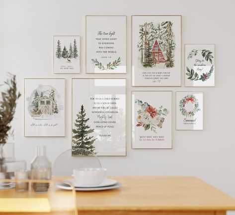 Christian Christmas Art, Christian Christmas Signs And Sayings, Christmas Quotes Wall Art, Christian Christmas Signs, Christmas Wall Art Set Of 3, Christian Christmas Wall Art, Christmas Art Prints, Rich Winter, Christmas Printable Wall Art