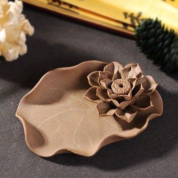 Diy Incense Holder, Clay Incense Holder, Clay Incense, Lotus Incense, Clay Candle, Lotus Flower Design, Beginner Pottery, Incense Stick Holder, Ceramic Incense Holder