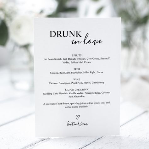 Wedding Day Drinks, Wedding Cake Martini, Bar Signage, Addressing Wedding Invitations, Bar Menu Wedding, Signing Table Wedding, Love Wishes, Drunk In Love, Cheap Wedding Invitations