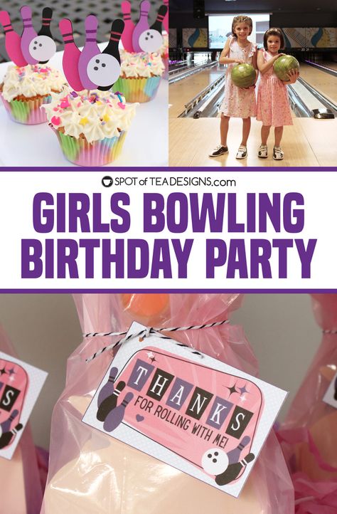 Bowling Party Centerpieces, Girls Bowling Birthday Party Ideas, Bowling Party Ideas, Girls Bowling, Edible Party Favors, Bowling Birthday Party, Bowling Birthday, Backyard Birthday Parties, Girls Birthday Party Themes