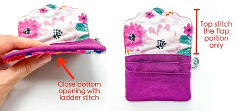 Wallet Sewing Pattern - A How to Tutorial (Free PDF) - MindyMakes Wallet Sewing Pattern, Sew Wallet, Simple Wallet, Machines Fabric, Fabric Wallet, Ladder Stitch, Fabric Scissors, Wallet Pattern, Back Stitch