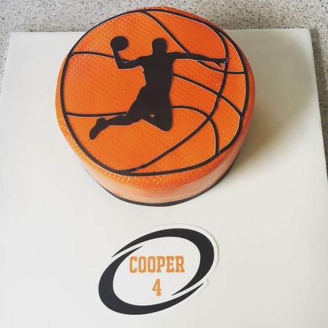 Basketball cake for Cooper! Chocolate cake, chocolate buttercream covered with ganache and fondant. Edible images used for the cutouts. Basketball Cake, Theme Pictures, Cake Videos, Chocolate Buttercream, Edible Images, Cake Chocolate, Cake Frosting, Nike Basketball, Themed Cakes