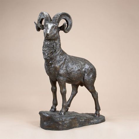 Bronze Mountain Goat Statue Goat Statue, Goat Sculpture, Alpine Chalet, Goat Horns, Mountain Goat, Relief Sculpture, Statue Sculpture, Bronze Statue, Eye Drawing