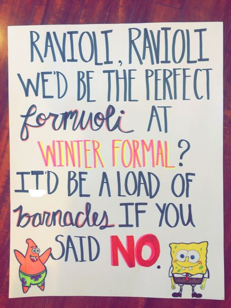 Spongebob Turnabout Proposal Spongebob Dance Proposal, Spongebob Homecoming Proposals, Spongebob Hoco Proposals, Spongebob Promposal, Turnabout Proposal, Friends Proposal, Hoco Asks, Prom Couple Poses, Sadie Hawkins Proposals