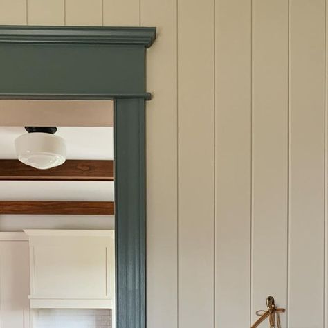 Trim paint: De Nimes, Farrow and Ball Morgan Ford on Instagram: "Clearing the clutter, organizing and planning ahead. 2024 who dis?!" De Nimes Bathroom, De Nimes Bedroom, De Nimes Farrow Ball, Dimity Farrow And Ball, Farrow And Ball Colours, Office Craft Space, Vermont House, Painted Trim, Trim Paint