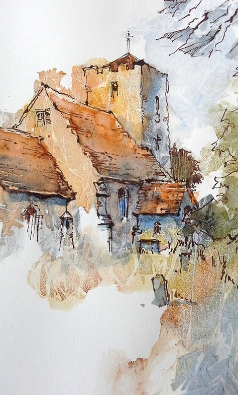 Peisaj Urban, Watercolor Art Landscape, Watercolor Architecture, Painting Ideas For Beginners, Bruges Belgium, Texture Painting On Canvas, Canvas For Beginners, Watercolour Inspiration, Canvas Painting Ideas