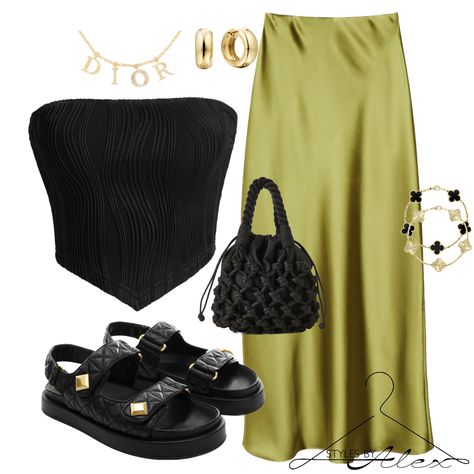 Outfits For An Event, Breakfast Outfits Summer, Polyvore Outfits Summer Classy, Fashion Inspo Outfits 2024, Olive Skirt Outfit Summer, Summer 2024 Outfit, Chic Summer Outfits Classy, Daytime Holiday Outfit, Olive Mini Skirt Outfit