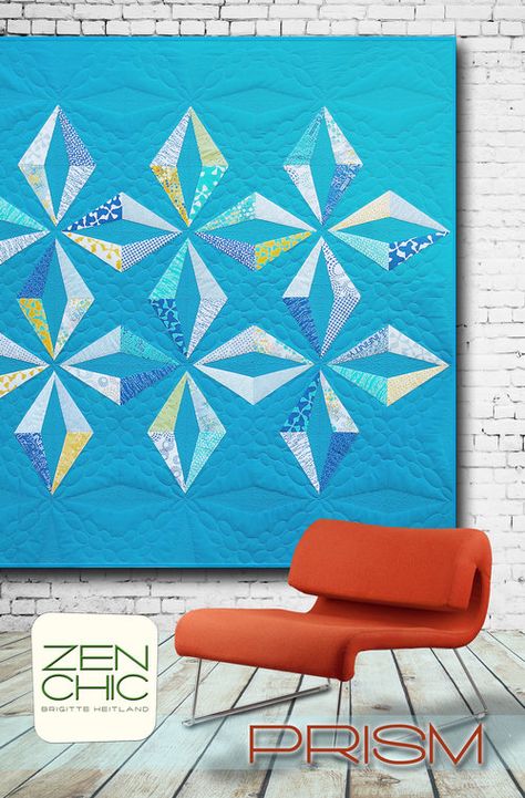 Free Downloads — Zen Chic - modern fabrics and quilt patterns Charm Pack Quilts, Paper Pieced Quilt Patterns, Foundation Paper Piecing Patterns, Chic Quilts, Quilt Modernen, Paper Pieced Quilt, Quilting Templates, Pdf Quilt Pattern, Triangle Quilt