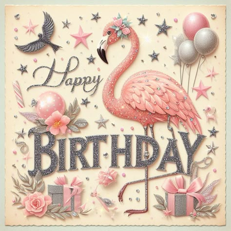 Flamingo Happy Birthday, Happy Bday Wishes, Happy Birthday Wishes Pics, Happy Birthday Illustration, Happy Birthday Wishes Messages, Birthday Wishes Pics, Happy Birthday Black, Birthday Wishes Greetings, Happy Birthdays