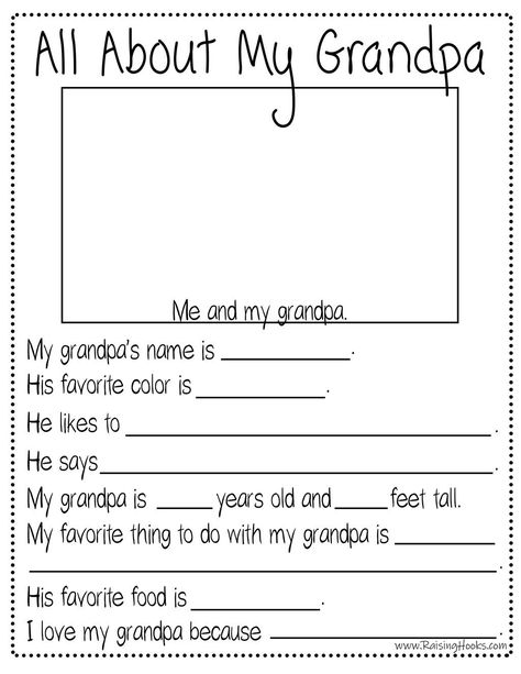 All About My Dad - Raising Hooks Grandparents Day Worksheets Preschool, Sahm Activities, Fall Storytime, All About My Dad, Kids Fathers Day Crafts, Dad Printable, Toddler Homeschool, My Father's World, Organization Printables