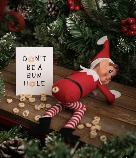 Elf Mess Ideas, Silly Elf On The Shelf Ideas Funny, Epic Elf On The Shelf Ideas, Elf Pranks, Elf On The Shelf Pet Ideas, Elf Ideas Easy, Bad Elf, Awesome Elf On The Shelf Ideas, Elf Activities