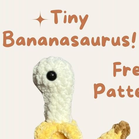 Leah | Emerald Rose Crochet on Instagram: "Tiny Bananasaurus has arrived!! 🍌 🦕 He is a FREE NO SEW cutie!   Thank you to those that helped me reach a 1000 followers!! This is such a great achievement and I am so excited to share this free pattern with you all to thank you for following me on my crochet journey!   I absolutely love this community and how much support you all give to each other! ♥️  Enjoy your tiny bananasaurus!   #crochetfreepattern #freepatternsamigurumi #crochetfun #crochetdino #crochetbanana #bananasaurus #crochetdesign #crochetcommunity #crochetlove #fun #cute #banana #dinosaur" Cute Dinosaur Crochet Pattern, Bananasaurus Crochet Pattern Free, Bananasaurus Crochet Pattern, Crochet Bananasaurus, Mini Leggy Froggy Crochet Pattern Free, Banana Dinosaur Crochet, Kuchi Kopi Crochet Pattern Free, Cute Things To Crochet Free Pattern, Green Crochet Patterns Free