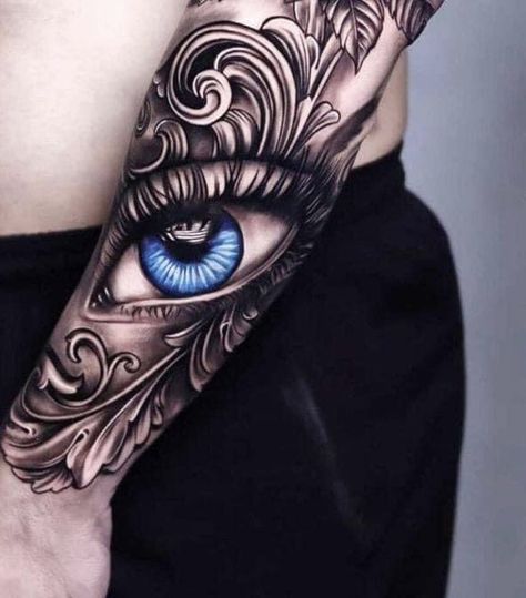 Women Eye Tattoo, Top Forearm Tattoo Women, Top Forearm Tattoos, Blue Rose Tattoos, Eyes Artwork, Tattoo Cover Up, Forearm Tattoo Women, Tattoo Women, Tattoo Cover