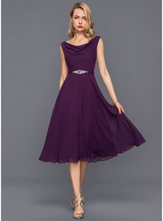 Knee Length Dresses Formal, Cocktail Dresses Online, A Line Cocktail Dress, Chiffon Cocktail Dress, Cowl Dress, Dresses Formal Elegant, Beaded Cocktail Dress, Dresses Chiffon, Cowl Neck Dress