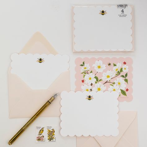 A lovely floral writing set based on my watercolor + gouache illustrations. . . . . . . . . . . . . ~ Size A2, 5.5" x 4.25" ~ Pack of 4 writing cards + 4 A2 envelopes ~ Scalloped die-cut edges ~ Printed full color on heavyweight card stock ~ Dogwood pattern on the back . . . . . . . . . . . . Oana Befort Art © all rights reserved Second picture photo credit: Juliana Mary Wedding Officiant Business, Oana Befort, Slow Art, Stationary Box, Writing Cards, Watercolor Gouache, Luxury Gifts For Her, Gouache Illustrations, Stationary Gifts