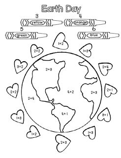 Math Coloring activity for Earth Day! Teach your kids to love the Earth (and all the delicious foods that it naturally produces) #Earthday Earth Day Worksheets, Earth Day Coloring Pages, Earth Week, Earth Day Projects, Spring Kindergarten, Teaching Holidays, Spring Classroom, Earth Day Crafts, Earth Day Activities