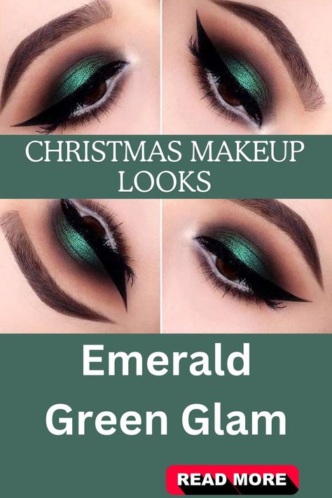 #beautyhacks #HolidayGlam #ChristmasMakeup #FestiveBeauty #GlamorousChristma #MerryMakeup Green Christmas Eye Makeup, Green Holiday Makeup, Mint Eyeshadow, Christmas Makeup Looks, Nail Polish Style, Christmas Eye Makeup, Christmas Makeup Look, Holiday Makeup, Christmas Makeup